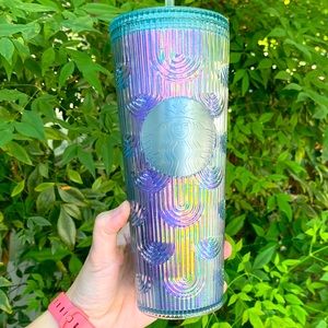 Retired Starbucks iridescent art deco Venti cold tumbler